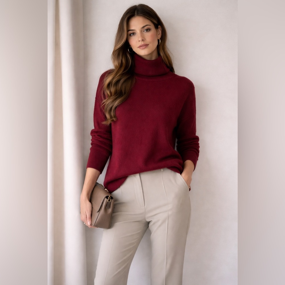Eileen Fisher Organic Cotton Cashmere Turtleneck Sweater XS